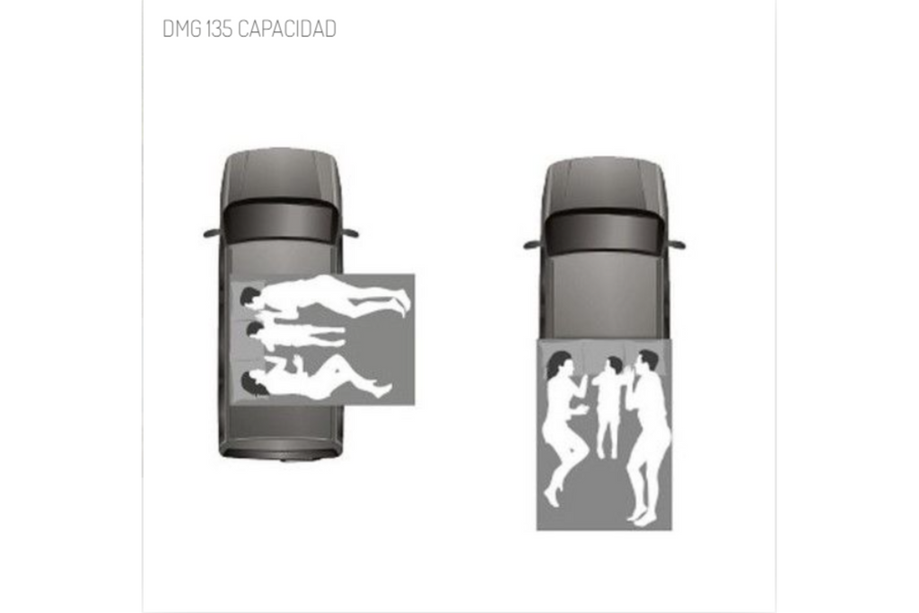 DominGo 135 Tienda de techo para coche con avance