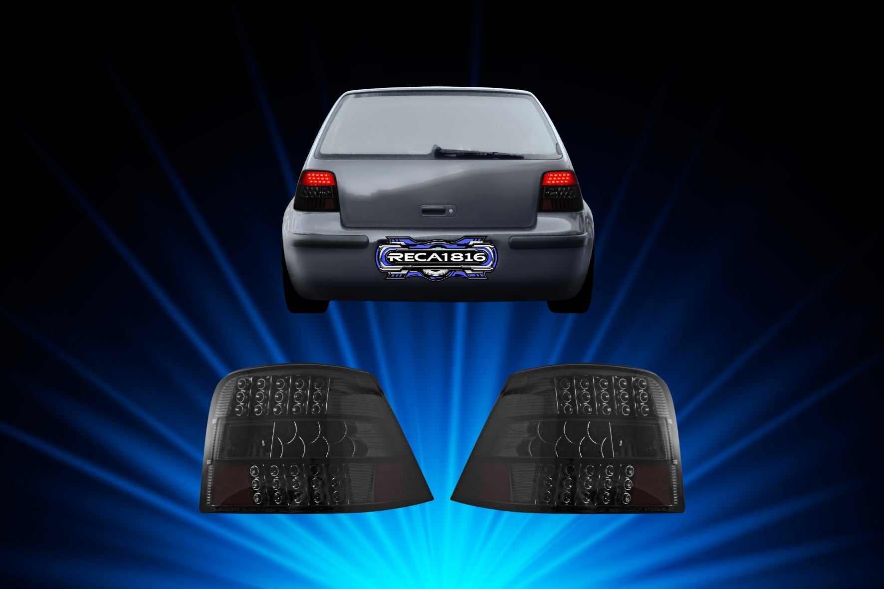 Pilotos traseros LED negros para VW Golf 4 modelos de 1997 a 2003.